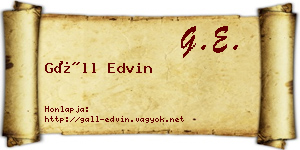 Gáll Edvin névjegykártya